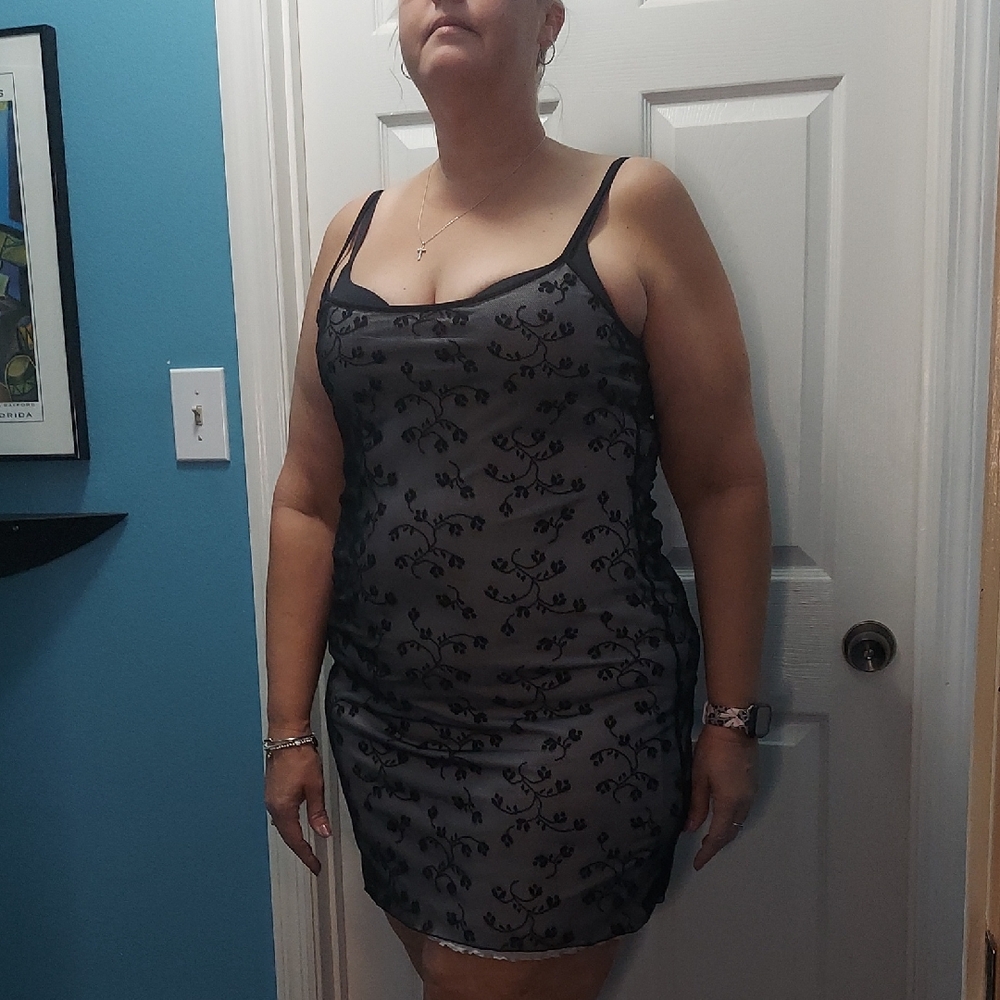 Elegant Black Lace Slip Dress